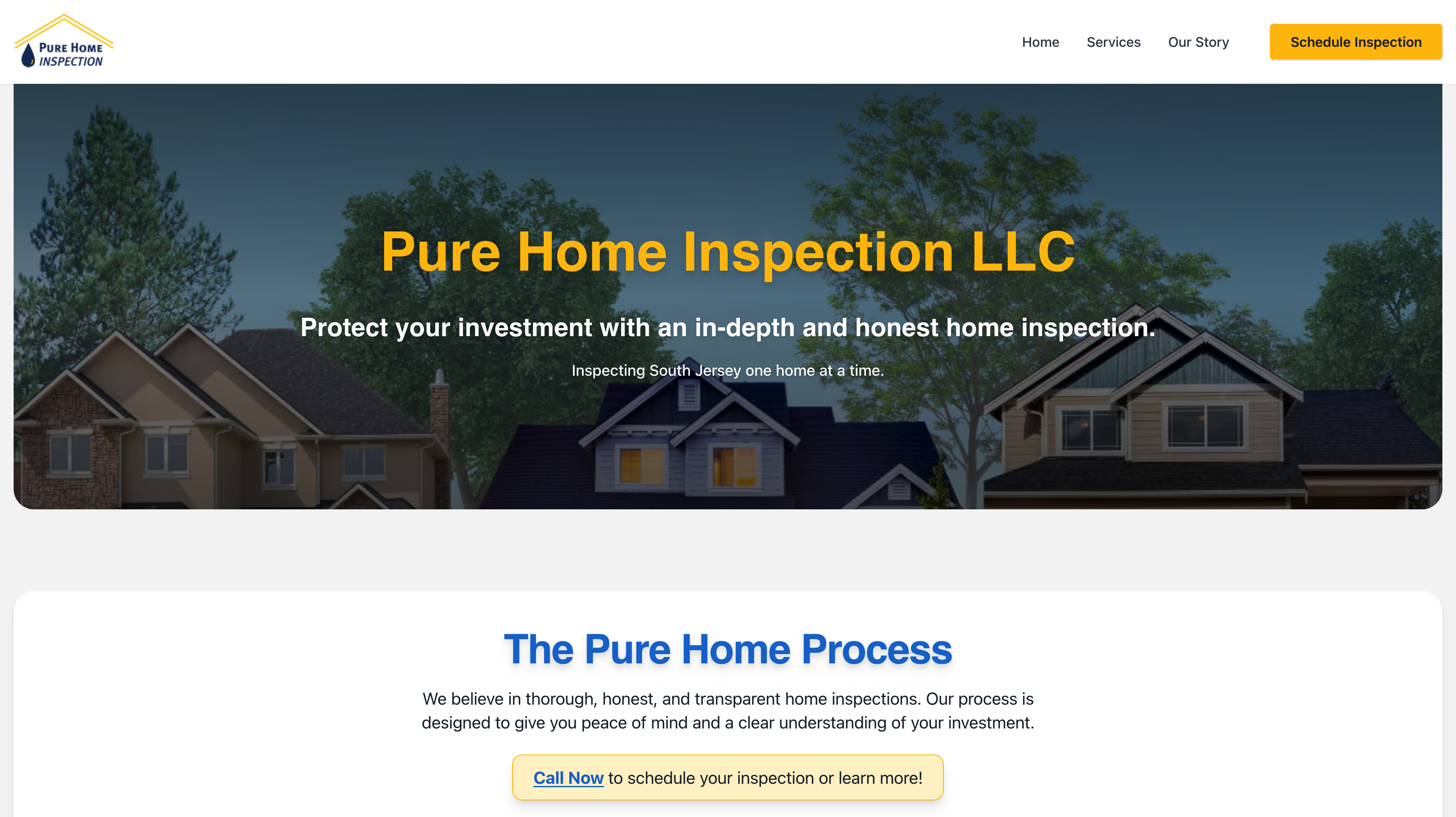NJ Pure Home website screenshot