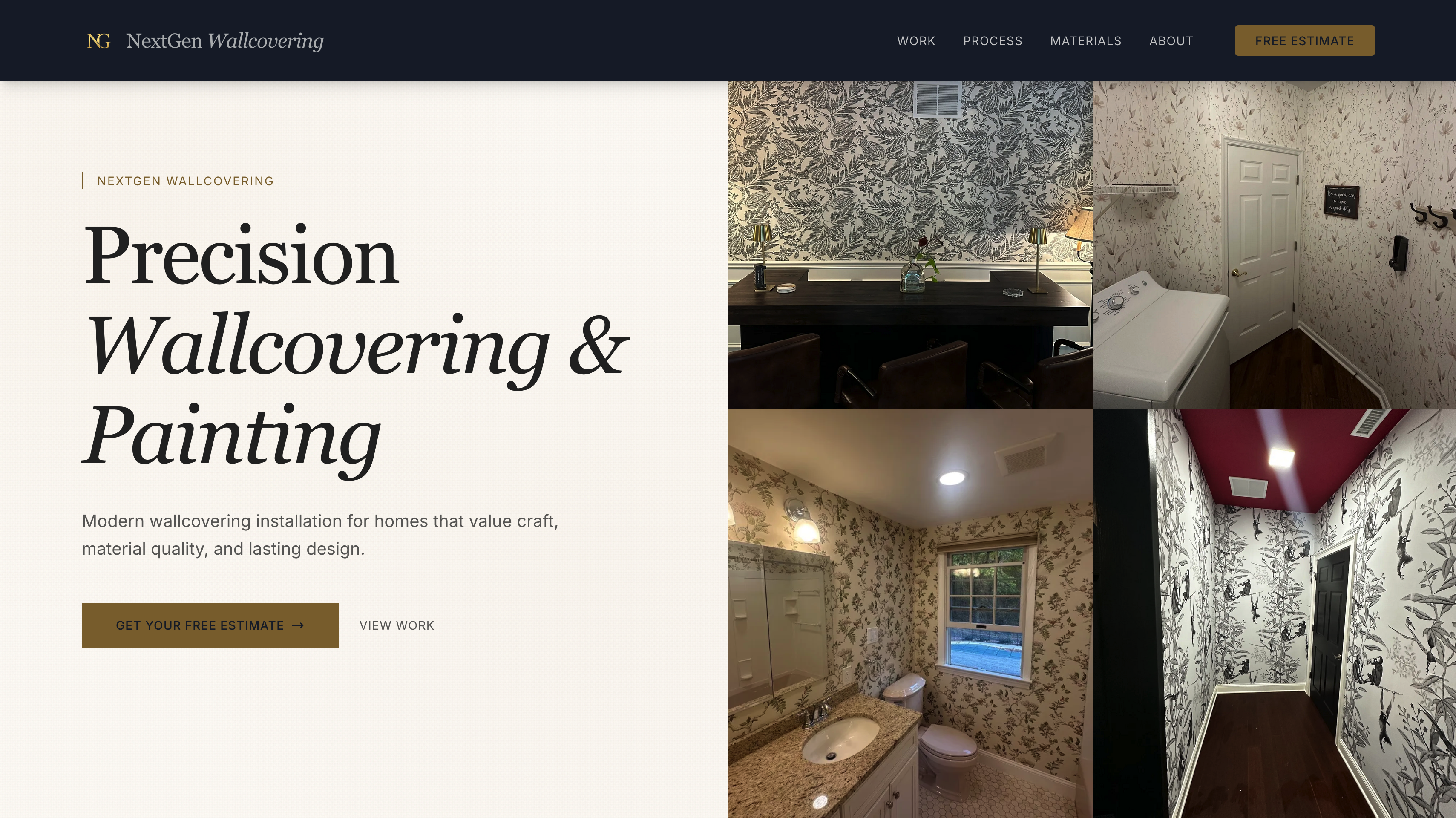 NG Wallcovering website screenshot